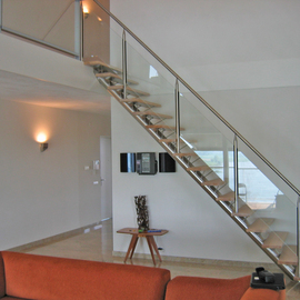 Onderboomtrap van rvs met glashek