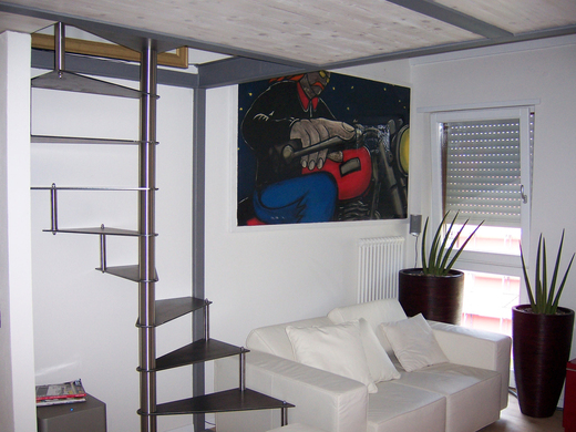 Spiltrap RVS met metalen treden