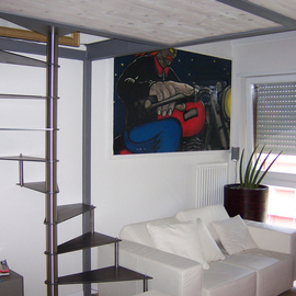 Spiltrap RVS met metalen treden