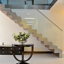 Stalen muizenboom designtrap met balustrade