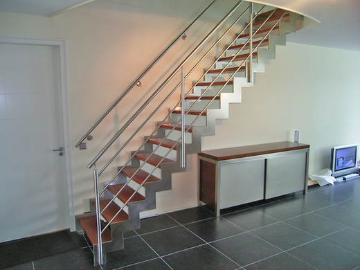 RVS stalen Z-trap met rvs stalen hek
