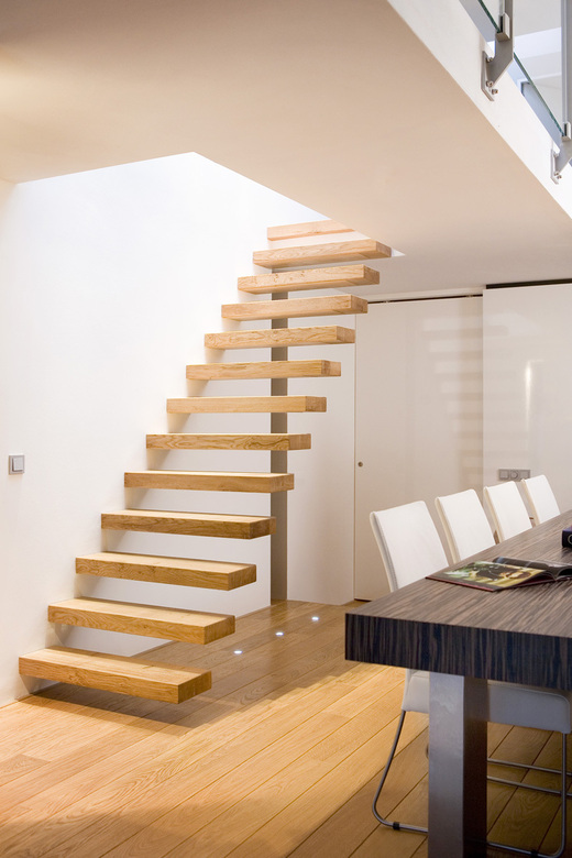 Zwevende houten design trap VDT07