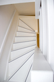 Witte houten kwartslag trap ST64