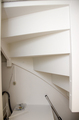 Witte houten kwartslag trap ST64