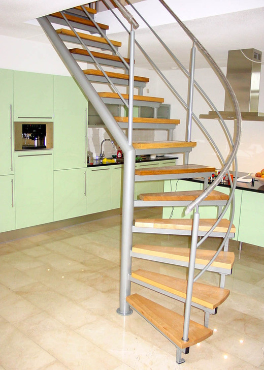 Kwartslagtrap met staal en hout DT53