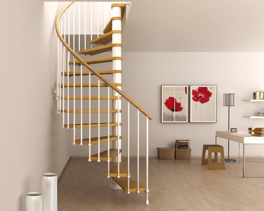 Budgettrap met witte spijlen ZBT33