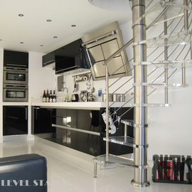 Design spiltrap met rvs en glas GTA36