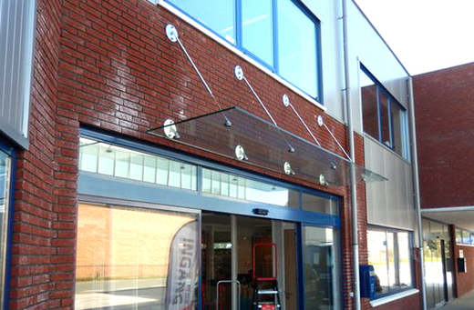 Glazen luifel met rvs LU01