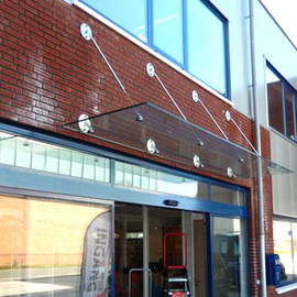 Glazen luifel met rvs LU01